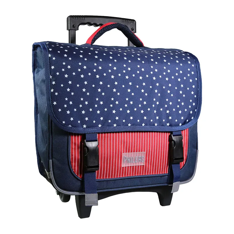 Cartable à roulettes Phileas USA Bleu - 38x34cm-7