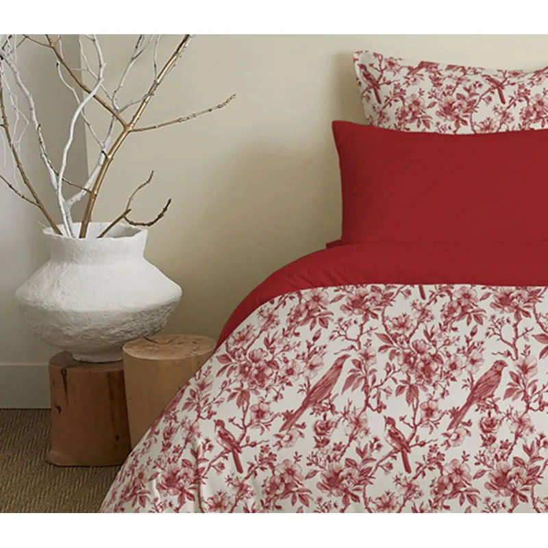 Parure 6pcs Coton Bérangère Rouge-2