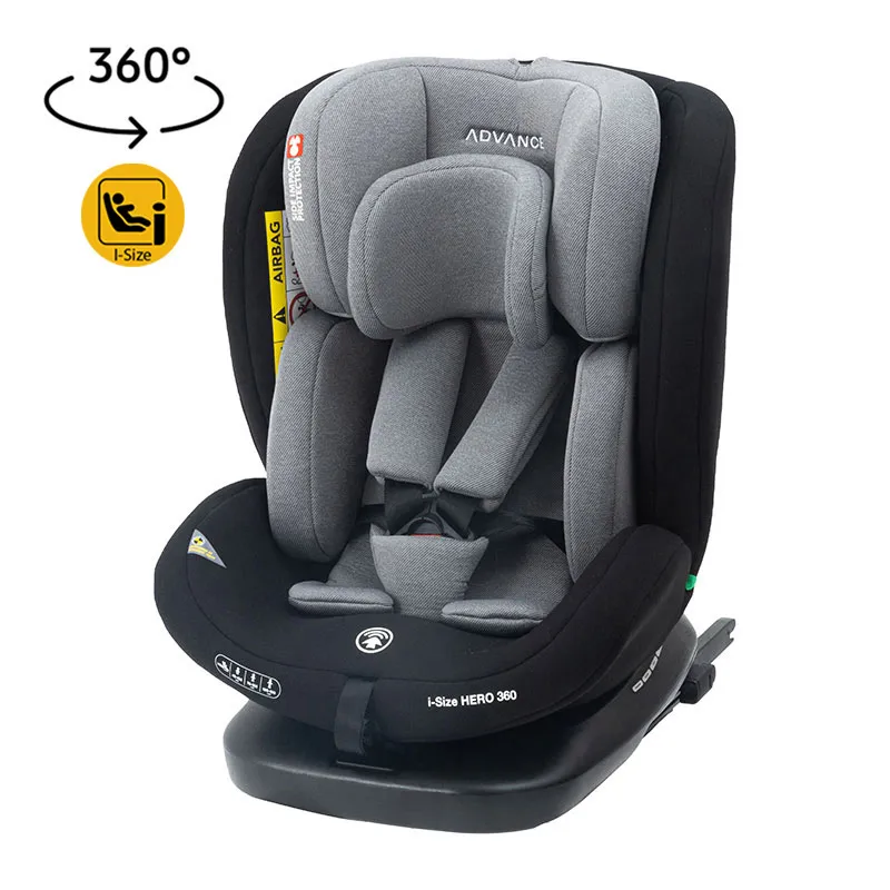 Siège-auto I-SIZE Hero 360° 40-150cm - Gris/Noir -0