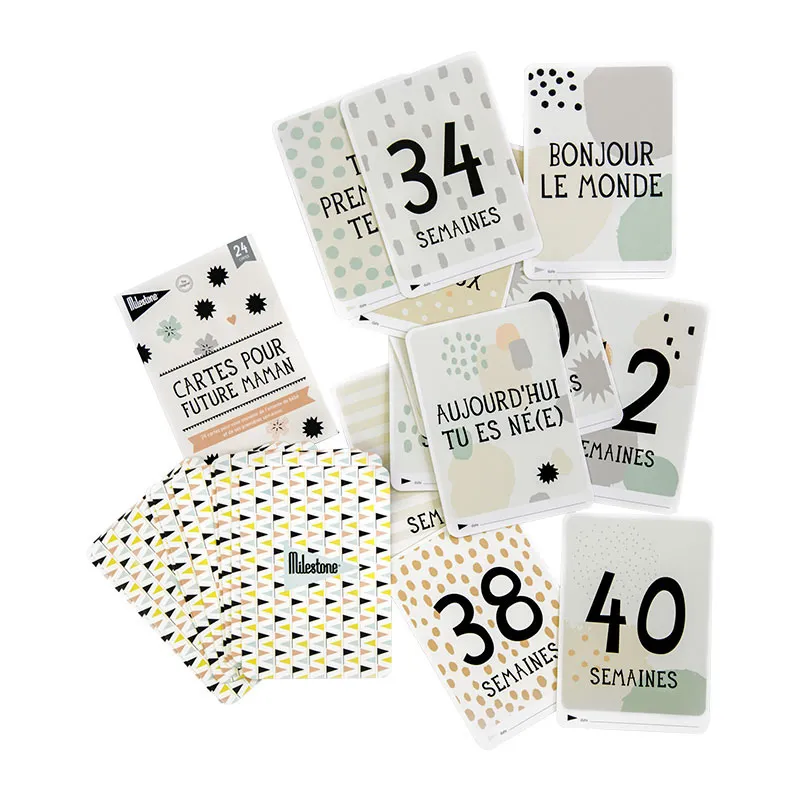 Coffret 24 Cartes Étapes pour future maman-4