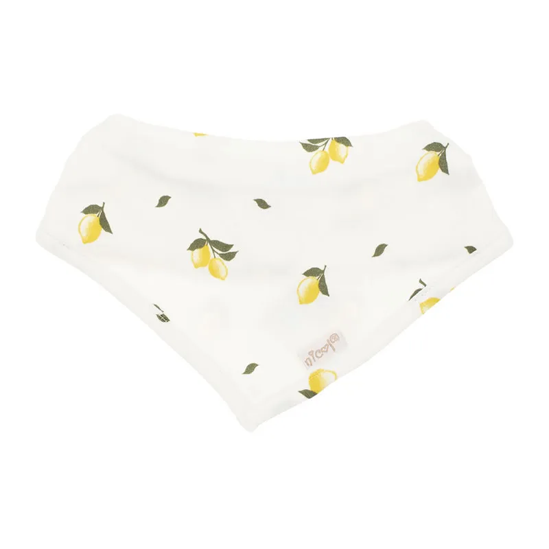 Bavoir bandana fille Citrons - Jaune/Vert/Crème-0