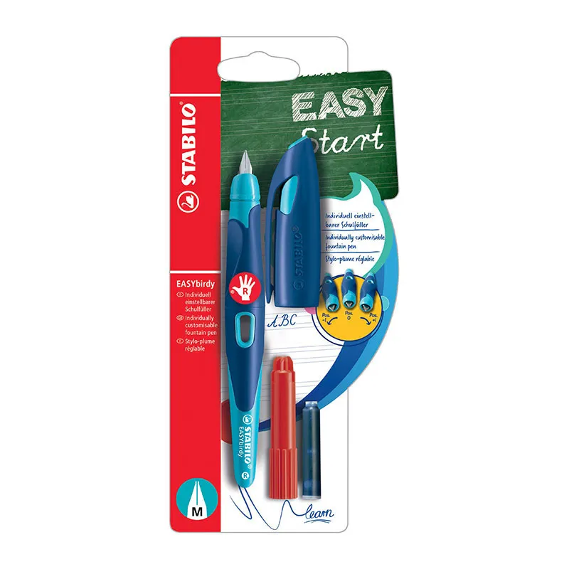 Stylo-plume Easybirdy + 1 clé régl. Droitier - Bleu - STABILO-0