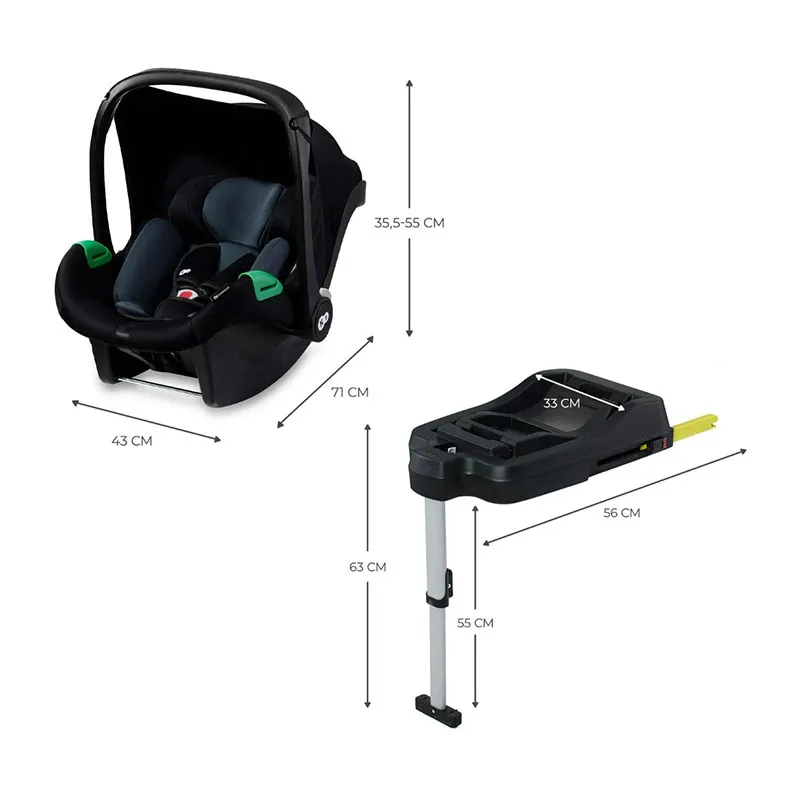 Siège-auto Mink Pro I-Size 40-75cm + Base Isofix - Noir-1