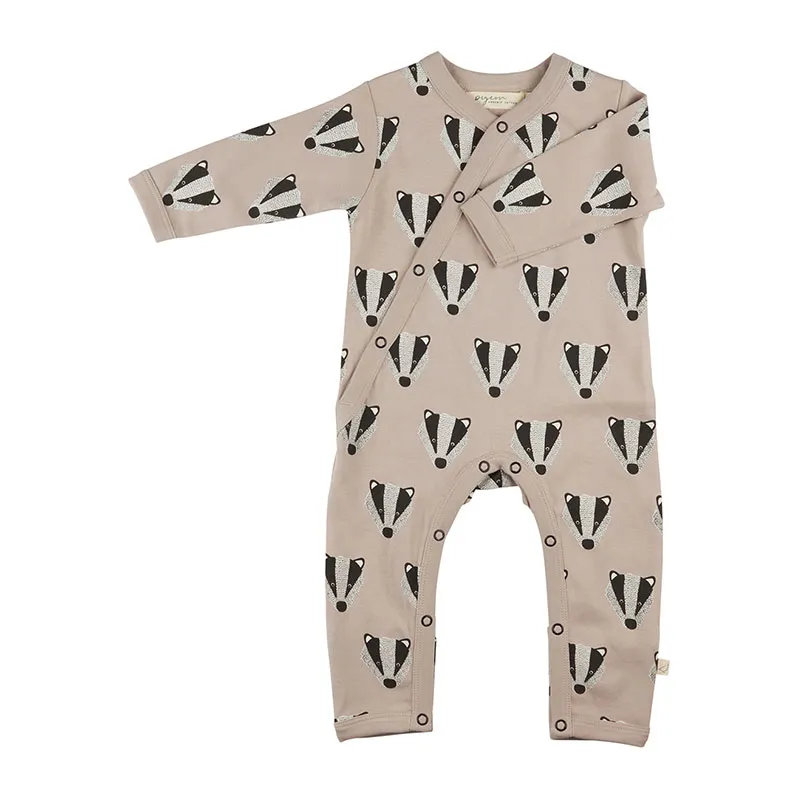 Pyjama kimono en coton BIO Badger Stone - Pigeon-0