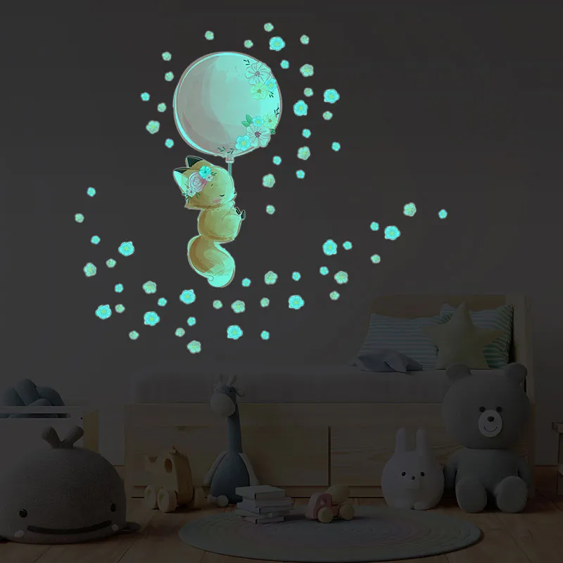 Stickers Phospho. - Renard et son ballon + 60 fleurs-6