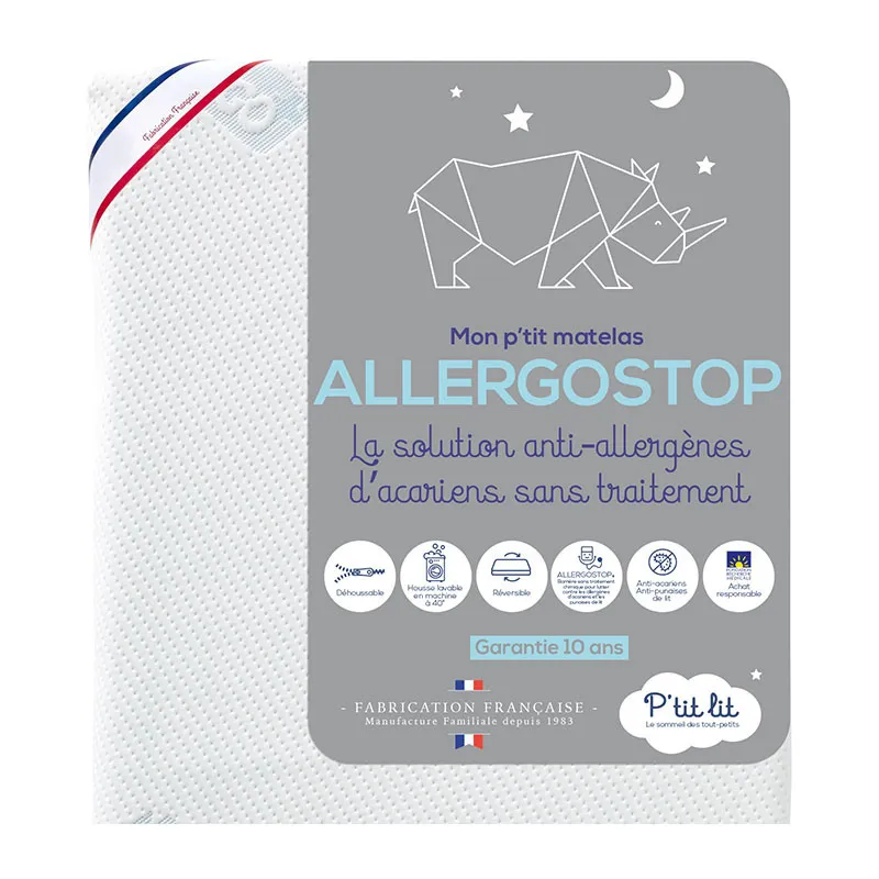Matelas Allergo Stop' révers. Blanc-2
