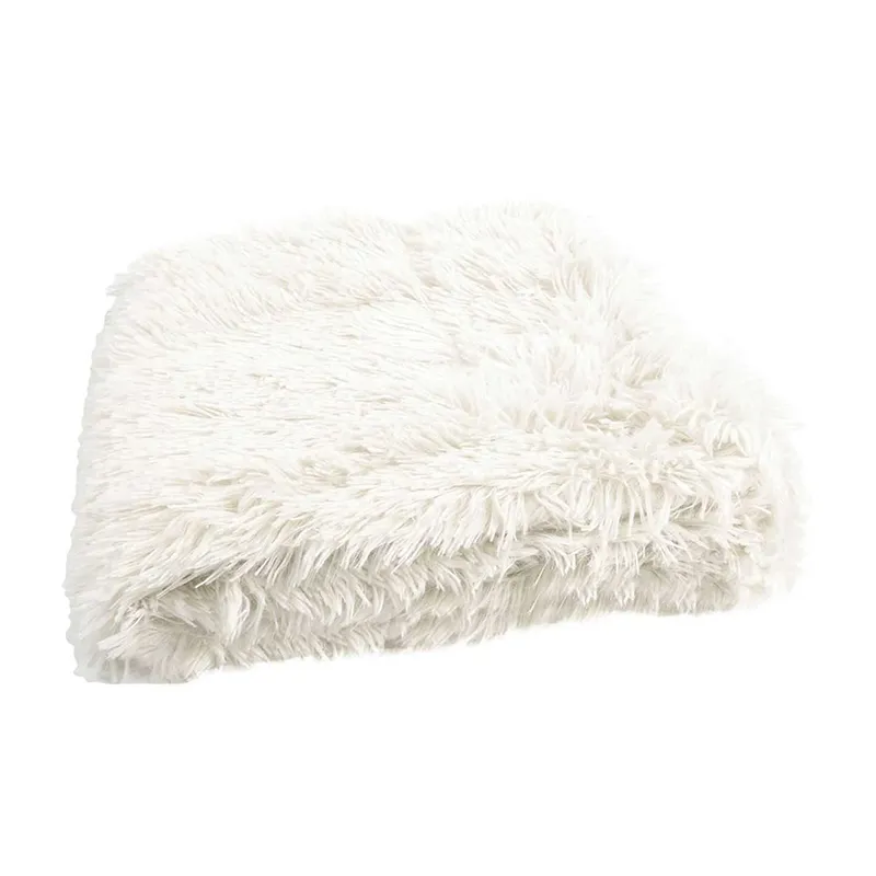 Plaid poils longs Blanc - 120x150cm-0