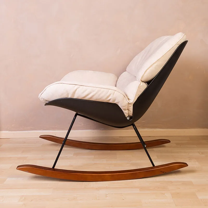 Rocking Lounge Chaise à bascule - Noir/Ecru-6