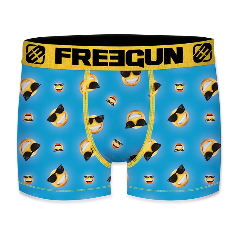 5 Boxers Homme Emoji - Bleu-4