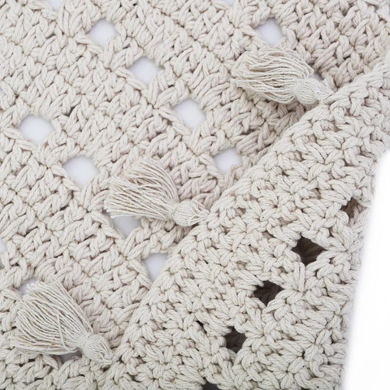 Tapis crochet Coton Nila Ecru - ø120cm-3