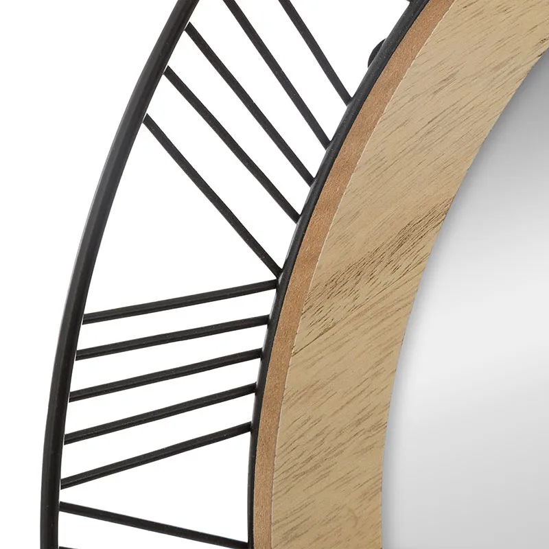 Miroir rond métal/bois Joe - ø45cm-1