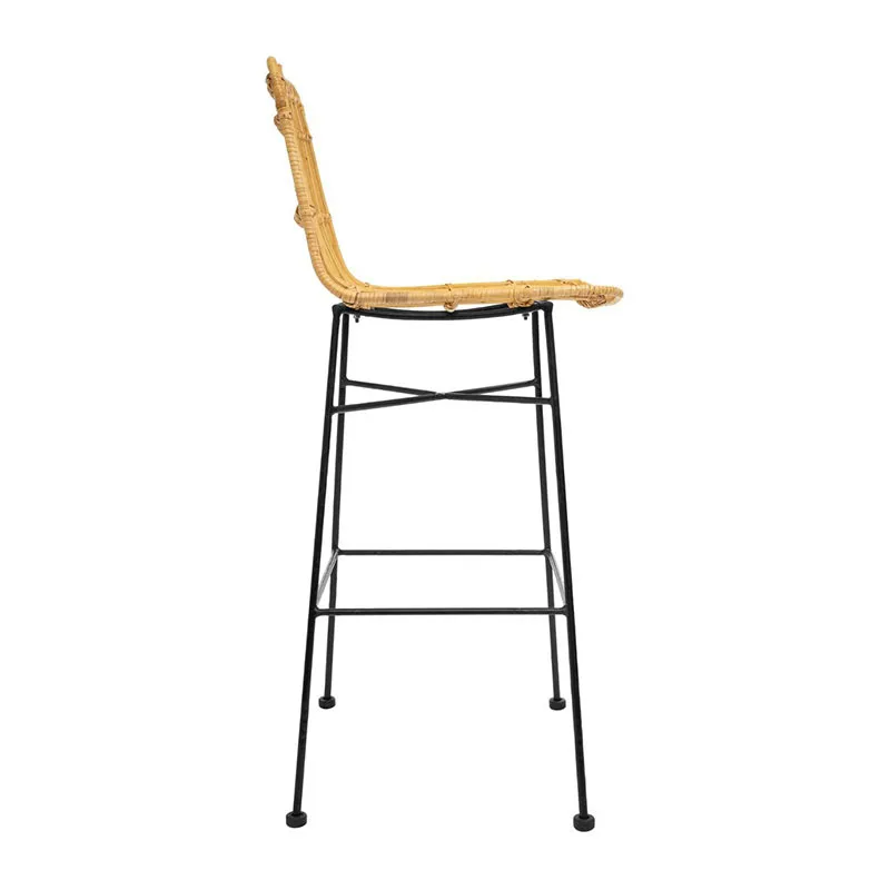 Chaise de bar Fer & Rotin - 48x43x100cm-2