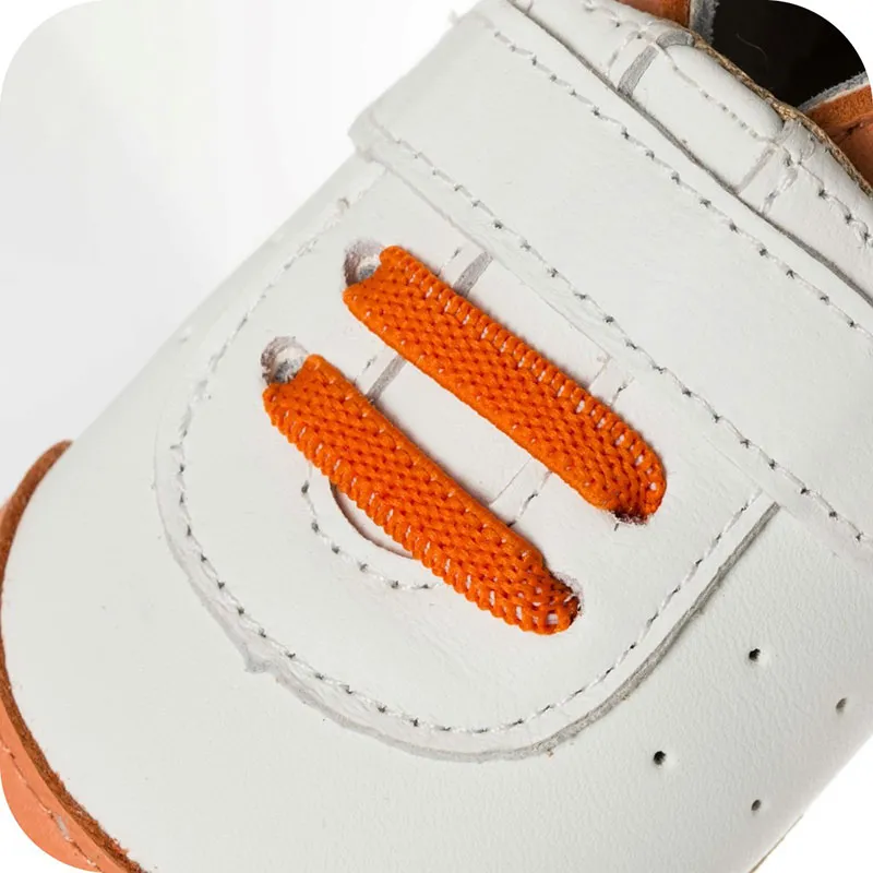 Chaussons cuir Baskets oranges-9