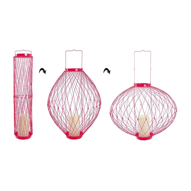 Photophore Led retractable Rouge - ø12x57cm-2