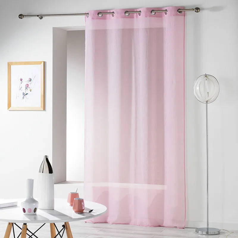 Voilage à oeillets Telma Rose - 140x240cm-2