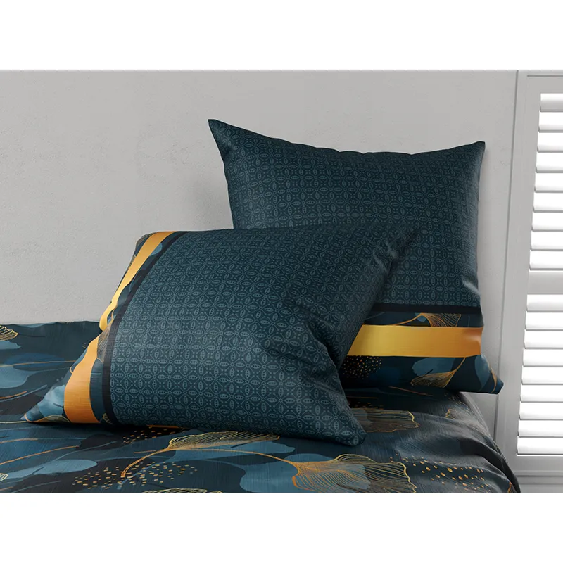Parure 3pcs Coton Ginko Bleu-3