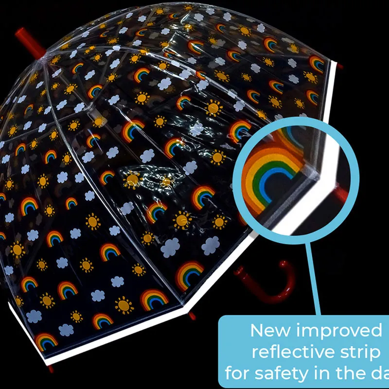 Parapluie cloche Arc-en-ciel Susino - Transparent/Rouge-3
