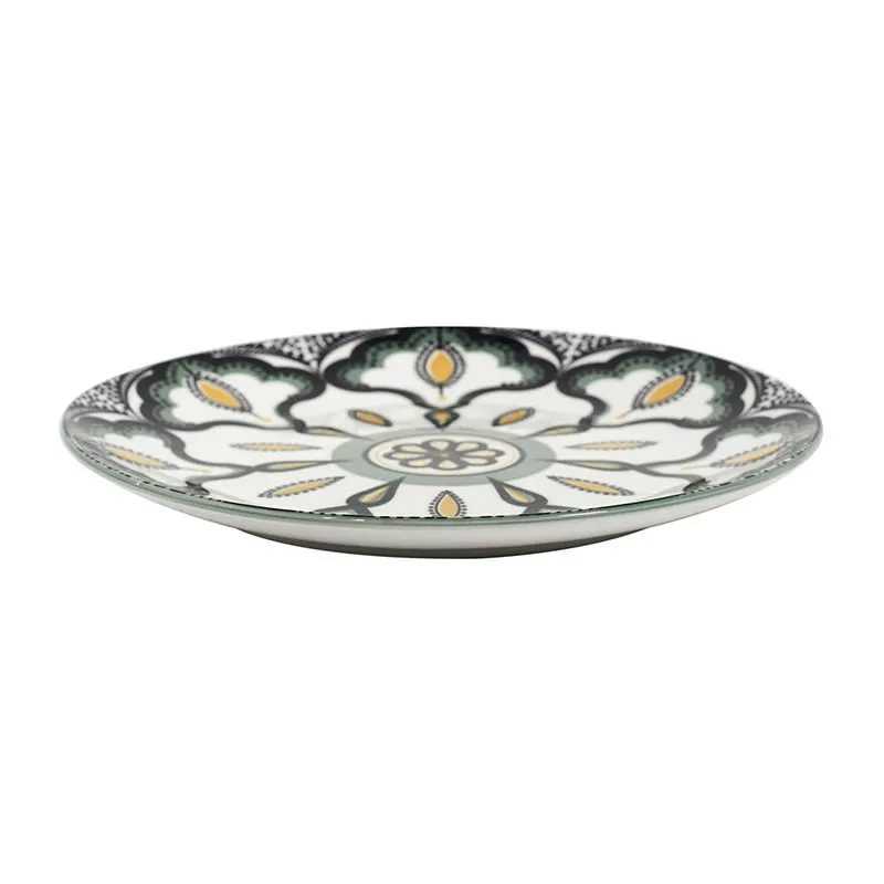 6 Assiettes Mandala Vert - ø19cm-2