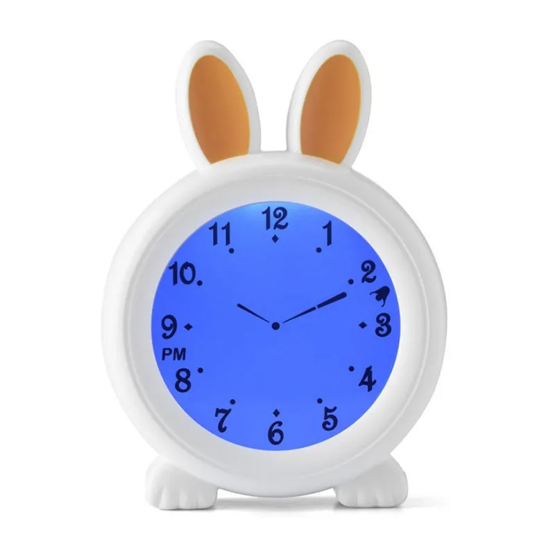 Réveil Pédagogique et Veilleuse Lapin - Blanc-1