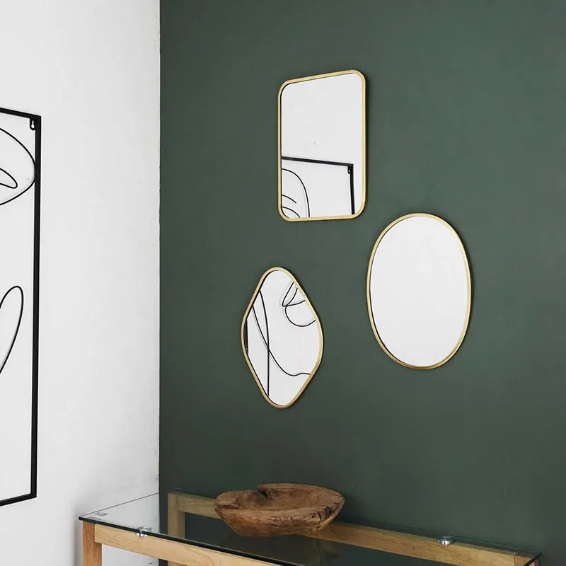 Miroir contour doré Carré - 34cm-3