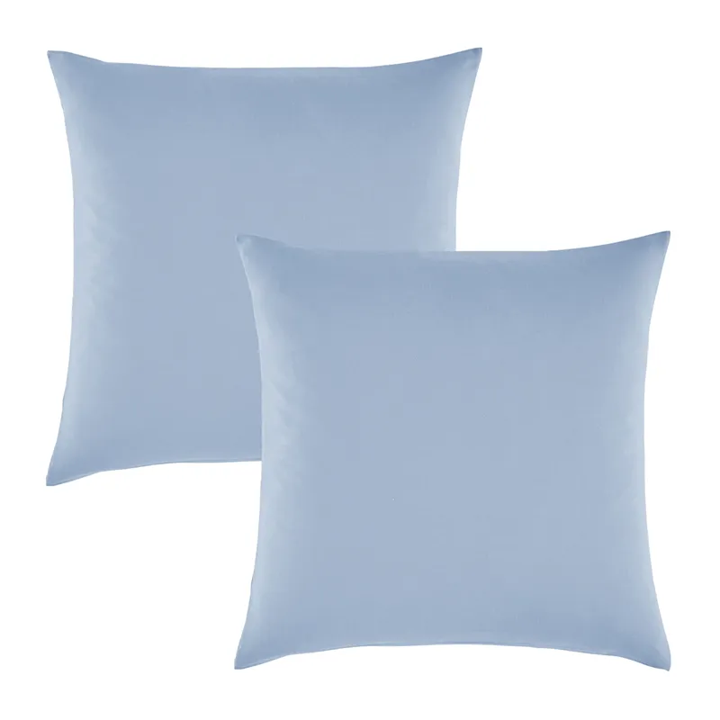 2 taies d'oreiller Coton lavé Bleu-1