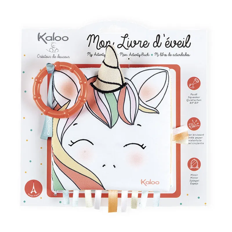 Livre d'éveil tissu La licorne joyeuse - 0m+-7