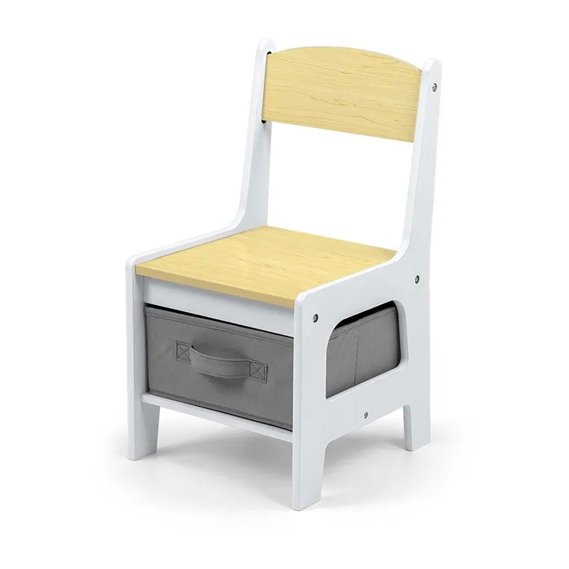 Table + 2 Chaises Sven Naturel/Blanc - 24m+-15