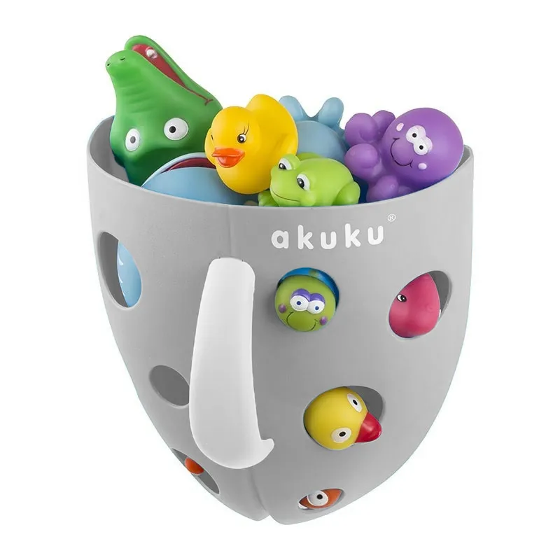 Panier de rangement jouets de bain - Gris-1