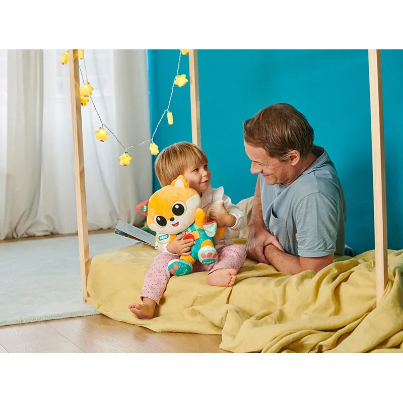 Bebeboutik Peluche interactive Renard bilingue 6m