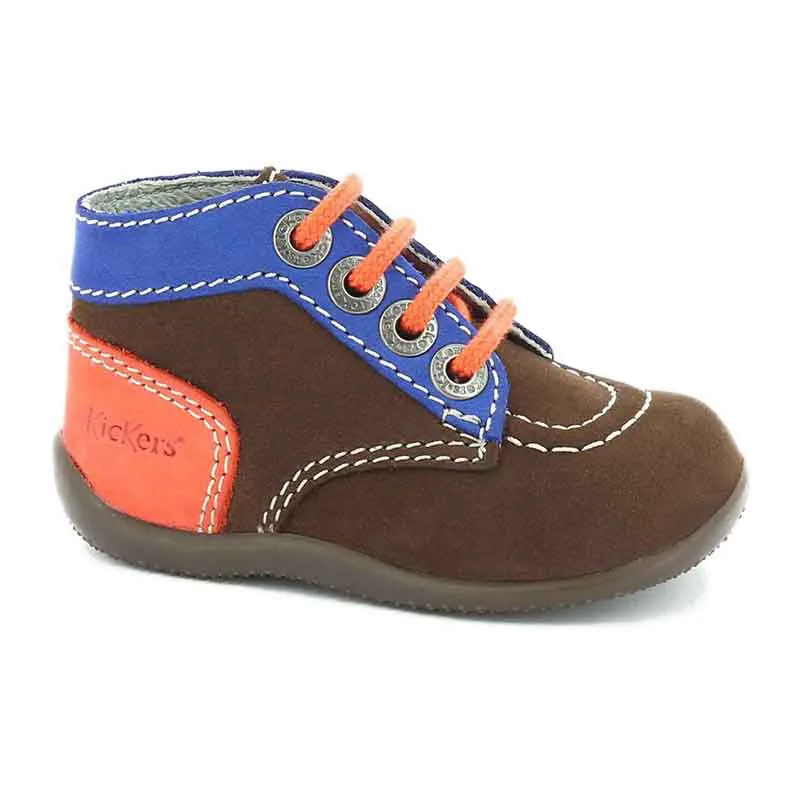 Bottillons Bonbon - Marron foncé/Bleu/Orange-0