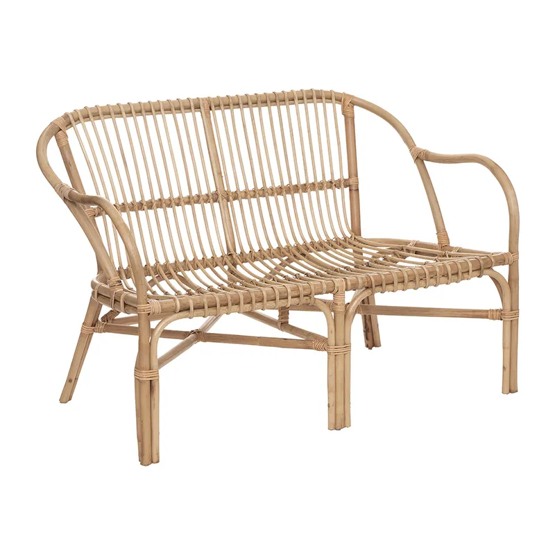 Banquette Neta 2 places Rotin Blanc - 110x77cm-2