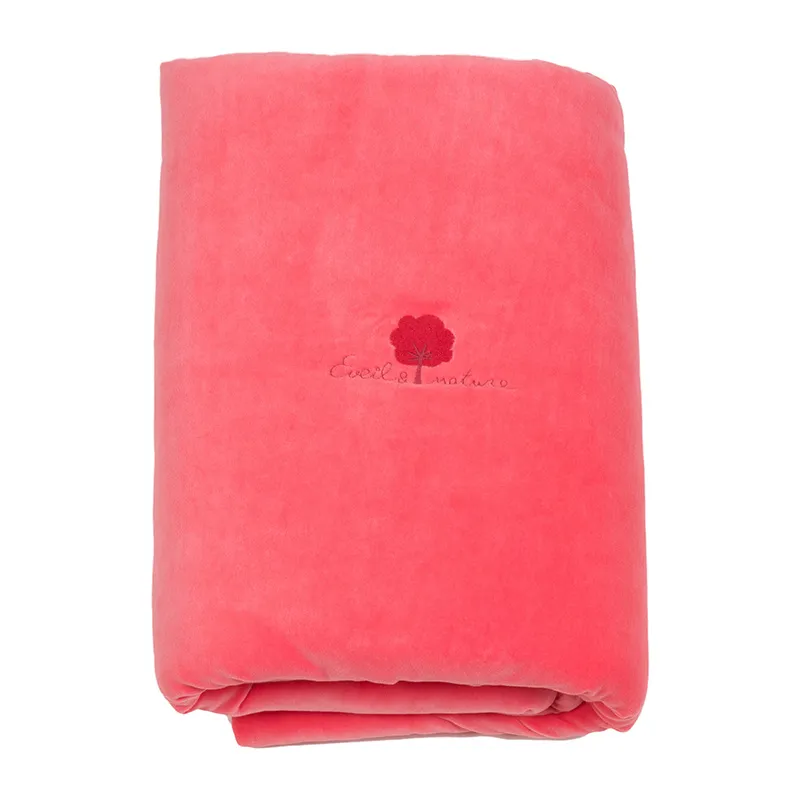 Edredon velours Coton BIO Corail - 100x140cm-0