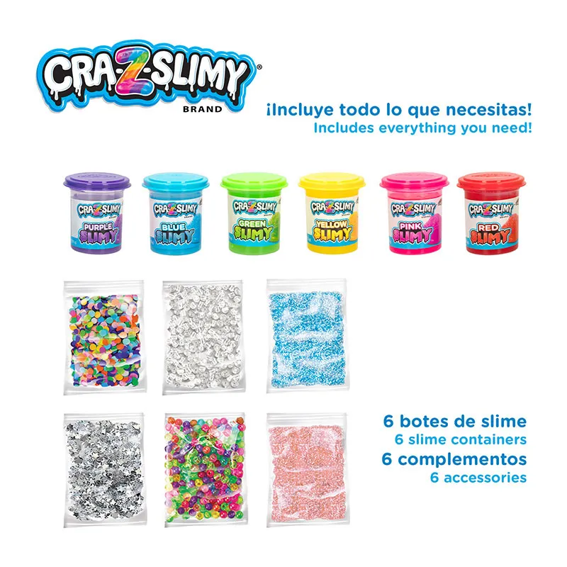 Pots de Slime 8pcs + accessoires - 6+-4