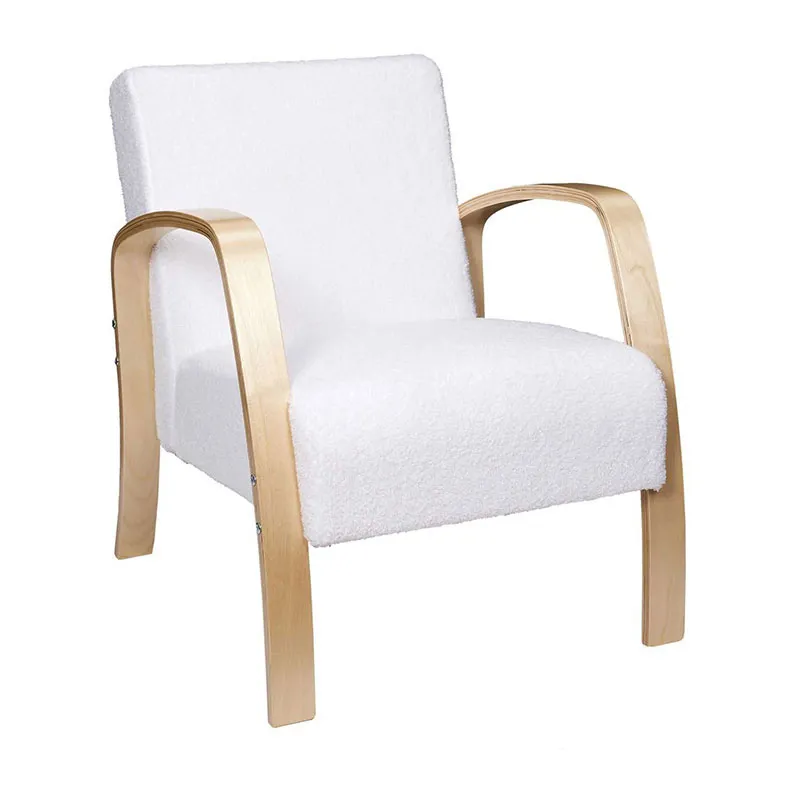 Fauteuil Bouclette Blanc - 61x75cm-1