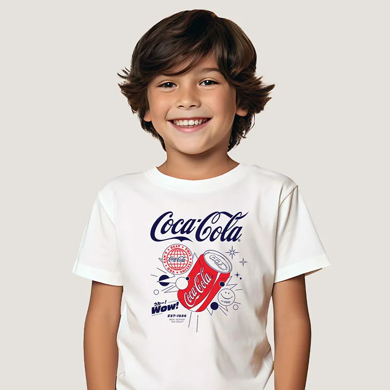 T-shirt BIO Garçon Coca Cola 4 - Blanc-0