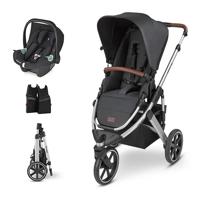 Duo Poussette Salsa 3 Storm + Siège-auto Tulip Noir + Adaptateurs - 0m+-0