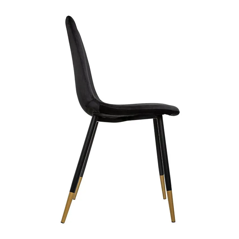 2 Chaises velours Tyka Noir/Doré - 45x51x87cm-2