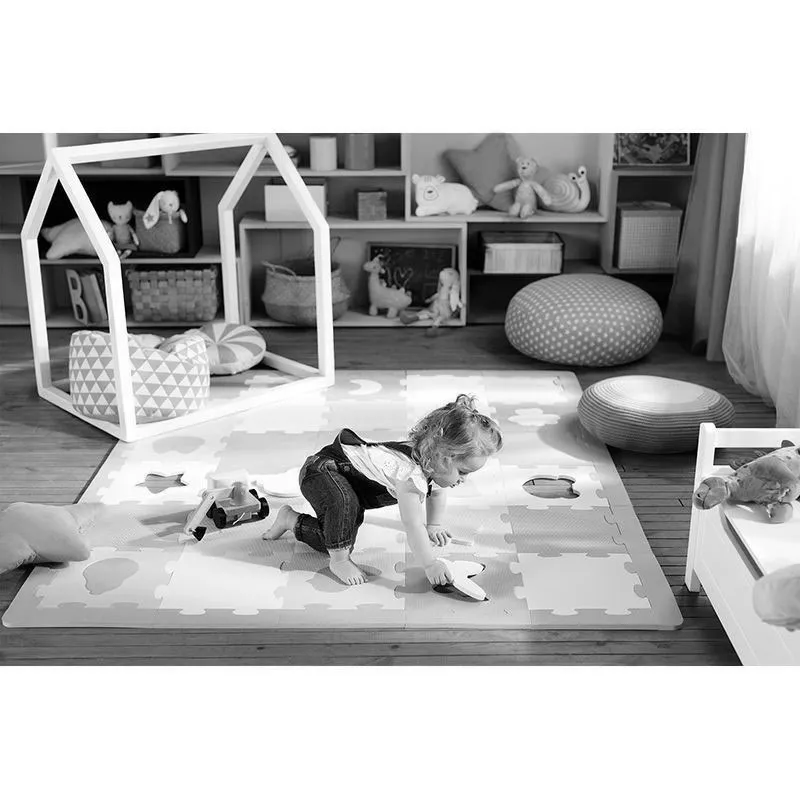 Tapis puzzle mousse Luno Shapes Jaune 165x185cm - 0m+-6