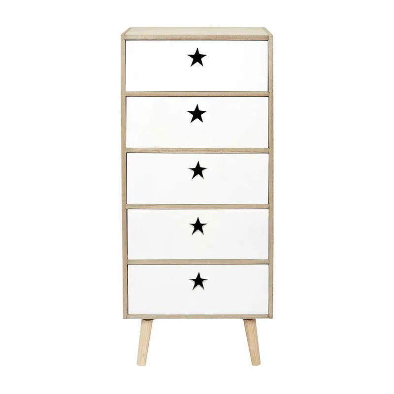 Chiffonnier Like a star Bois/Blanc - 40x91x24cm-2