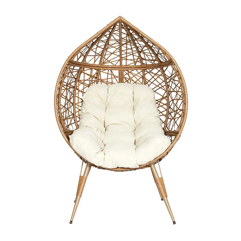 Fauteuil oeuf Marron/Blanc - 100x65x150cm-2