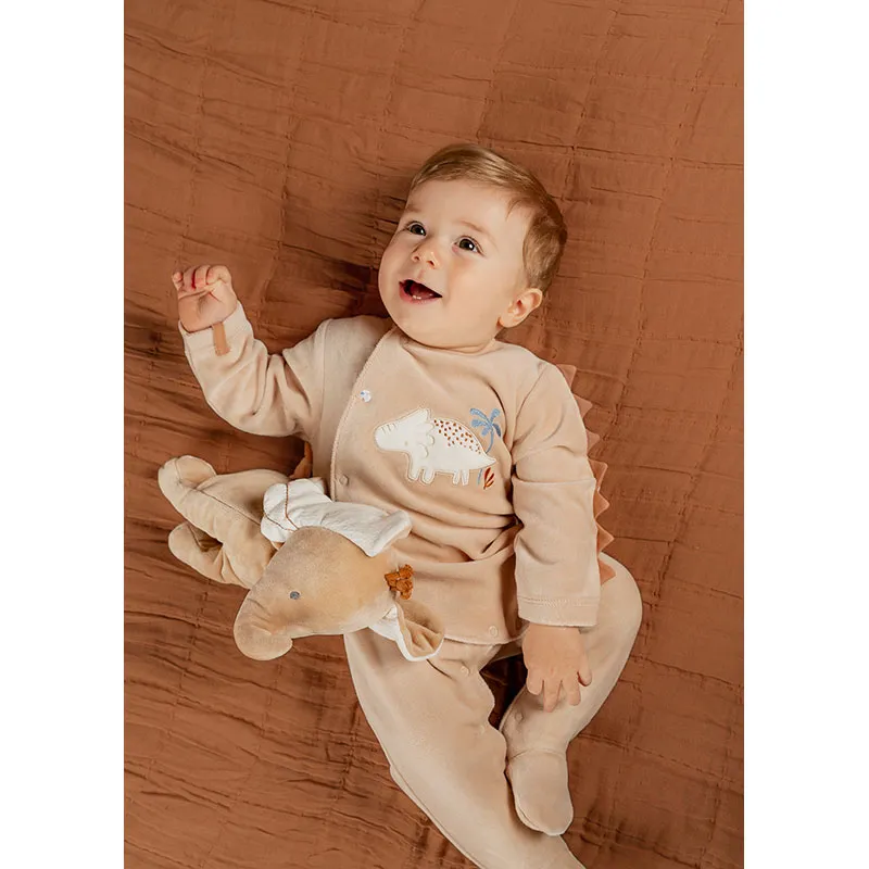 Dors-bien bébé Velvet Funny dino - Beige-7