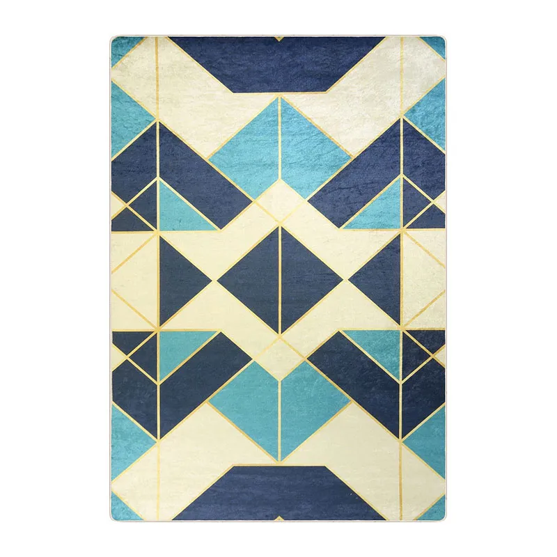 Tapis Triangle Bleu/Beige-1