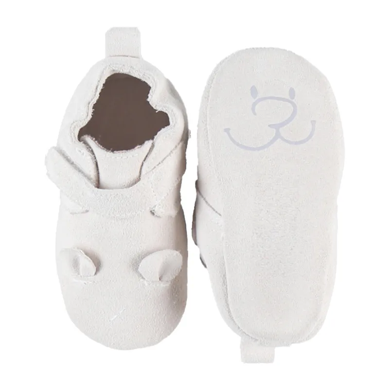 Chaussons cuir Souris - Beige-1