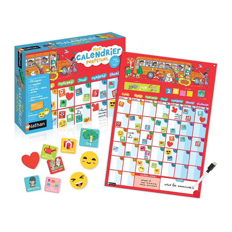 Calendrier magnétique perpétuel + 170 magnets - 6+-0