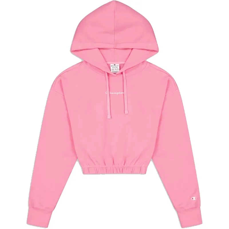 Sweat à capuche crop Logo - Rose-2