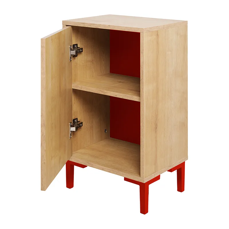 Table de chevet Rayure Rouge - 65x30x40cm-2