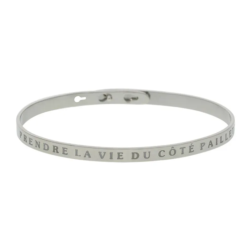 Jonc Prendre la vie du côté paillette - Laiton-0