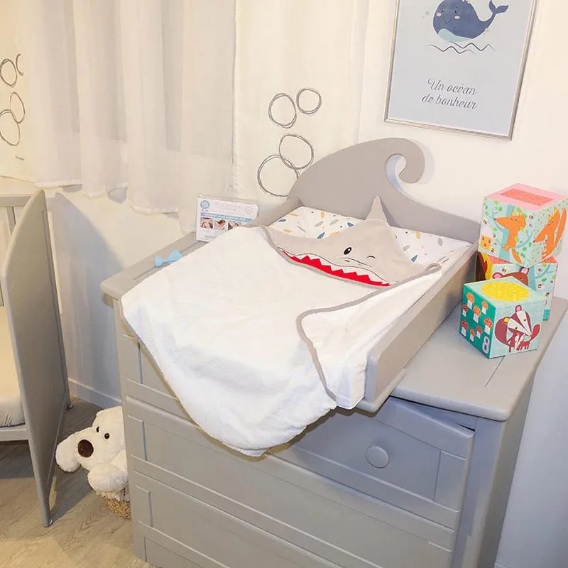 Cape de bain Coton Requin - 75x75cm-4