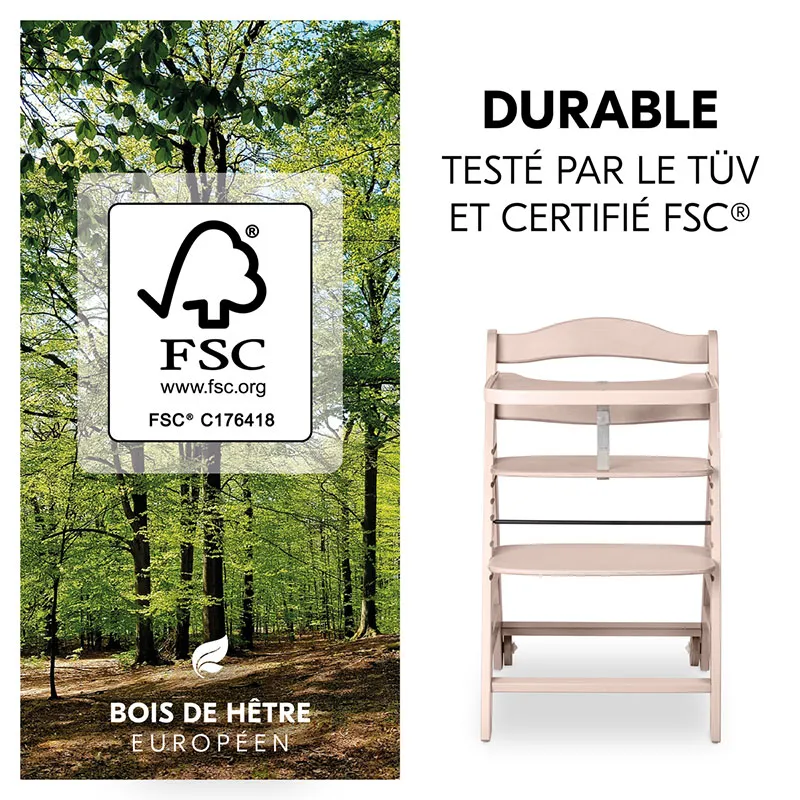 Chaise haute Beta+ avec harnais Whitewashed - 6m+-1