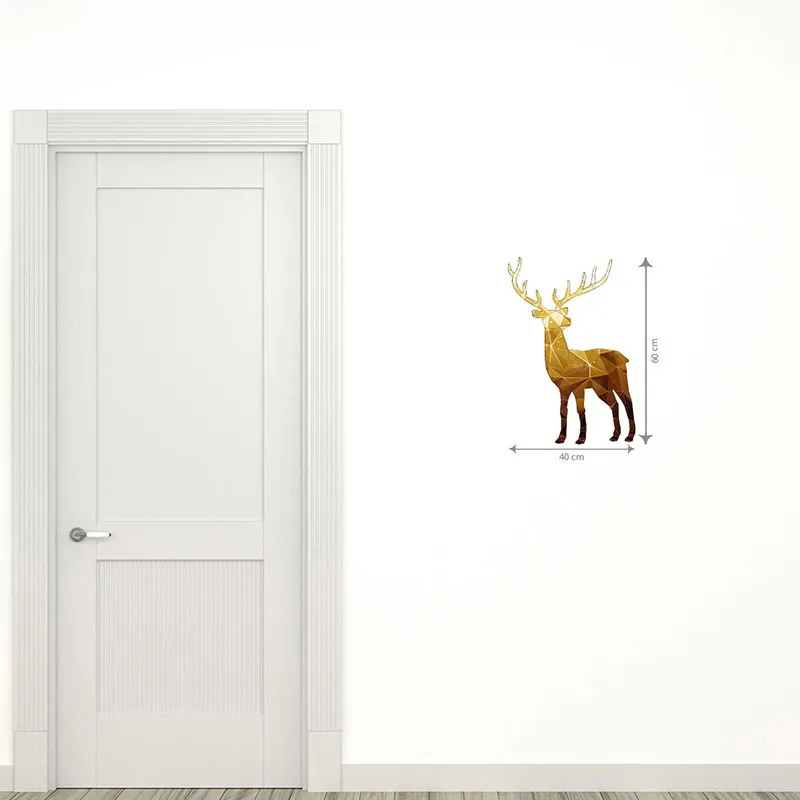 Stickers - Cerf origami doré-3